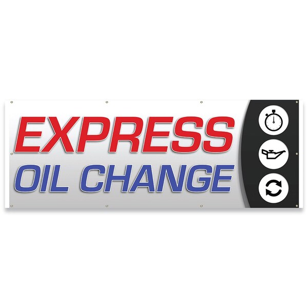 Express Oil Change Banner Concession Stand Food Truck Single Sided